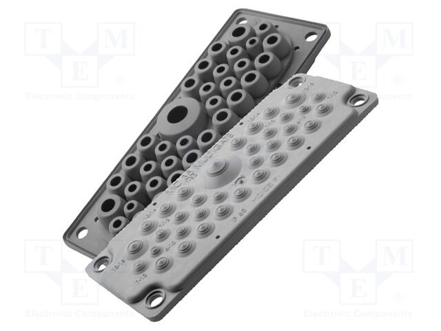 Multigate grommet; black; Holes no: 35; -40÷100°C; IP65