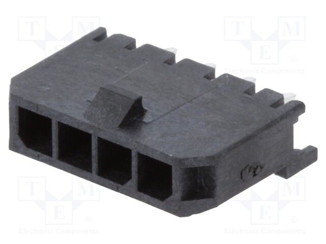 Socket; wire-board; male; Micro-Fit 3.0; 3mm; PIN: 4; THT; 5A; tinned