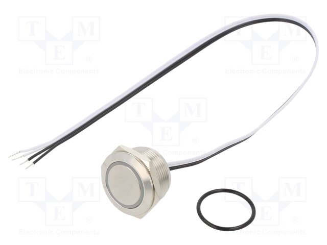 Switch: vandal resistant; Pos: 2; SPST-NO; 50mA/24VDC; IP65; yellow