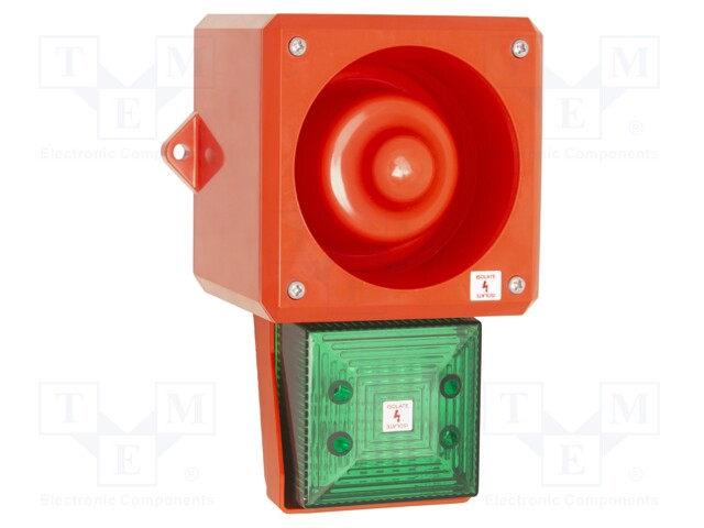 Signaller: lighting-sound; 24VDC; siren,flashing light; LED; IP66