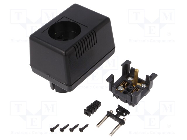 Enclosure: for power supplies; with earthing; X: 65mm; Y: 90mm