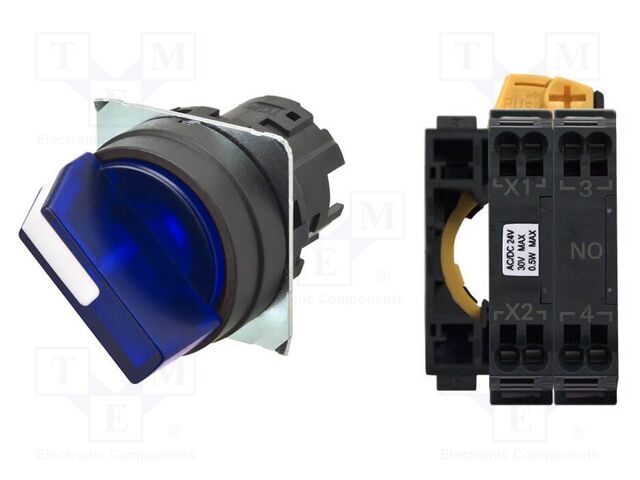 Switch: rotary; 22mm; LED; Pos: 2
