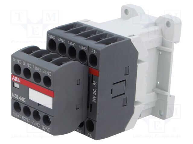 Contactor: 8-pole; NC x4 + NO x4; 24VDC; 3A; DIN,on panel; NSL