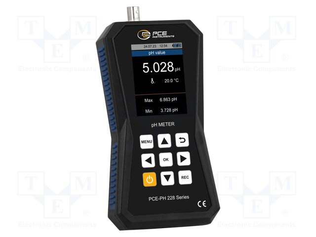 Meter: pH; LCD; -2÷20pH; Dim: 178x85x32mm; Temp.(probe): -20÷100°C
