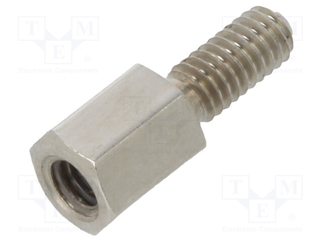 Screwed spacer sleeve; Int.thread: M2,5; 5mm; Ext.thread: M2,5