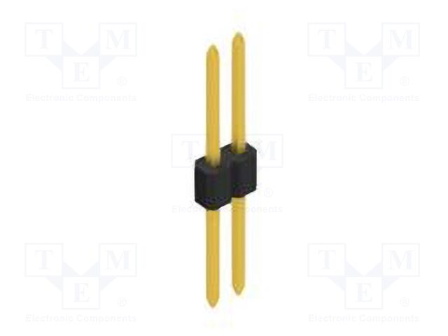 Connector: pin strips; pin header; male; PIN: 2; 1.27mm; THT; 1x2