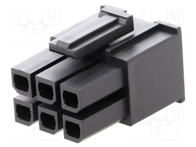 Plug; wire-board; female; Mega-Fit; 5.7mm; PIN: 6; Layout: 2x3; 23A