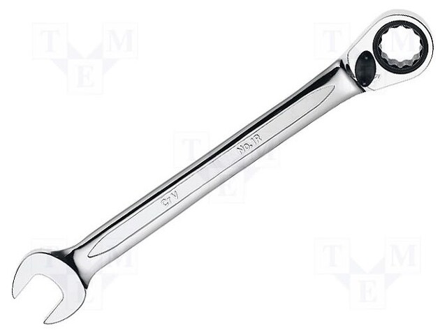 Key; combination spanner,with ratchet; 14mm; Overall len: 191mm