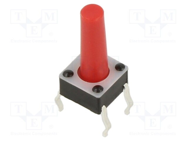 Microswitch TACT; SPST-NO; Pos: 2; 0.05A/12VDC; THT; 2.45N; 6x6x4mm