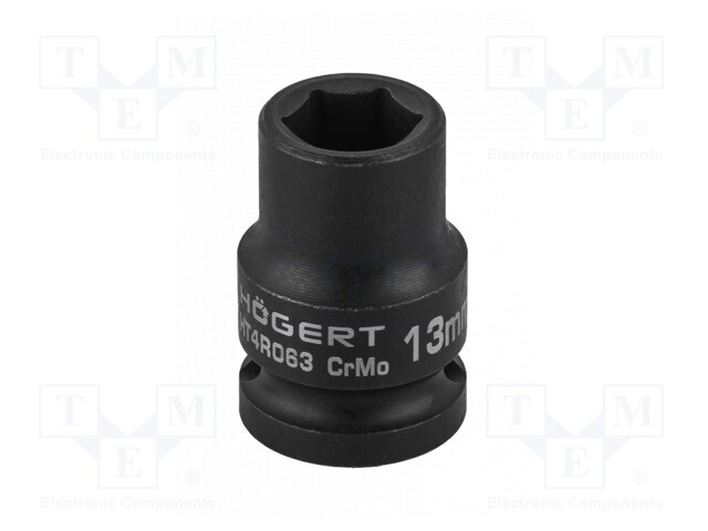 Wrench; hex socket,socket spanner,impact; HEX 13mm; 1/2"; short