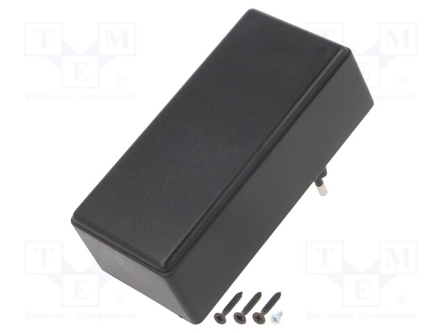 Enclosure: for power supplies; X: 120mm; Y: 56mm; Z: 42mm; ABS; black