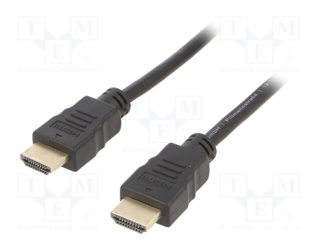 Cable; HDCP 2.2,HDMI 2.0; HDMI plug,both sides; 0.5m; black