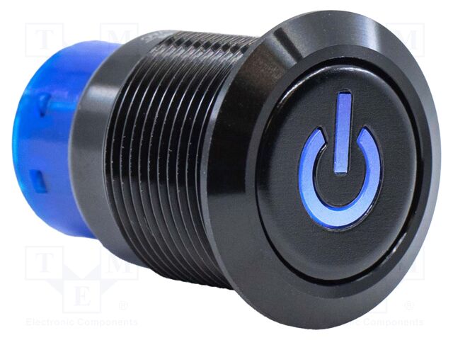 Switch: vandal resistant; DPDT; 3A/250VAC; IP67; ON-(ON); blue; 3V