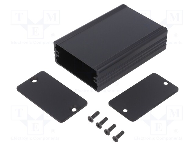 Enclosure: with panel; AKG; X: 55mm; Y: 80mm; Z: 24mm; aluminium