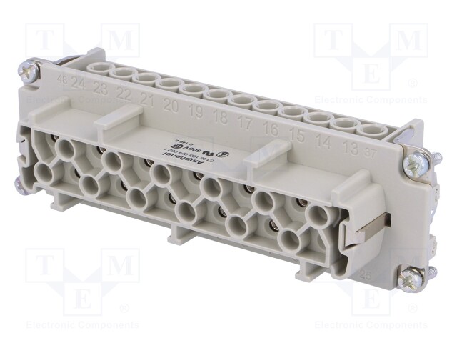 Connector: HDC; contact insert; female; C146; PIN: 24; 24+PE; 18A