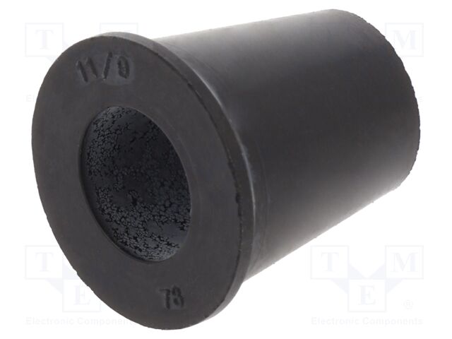 Grommet; caoutchouc; L: 17mm; -20÷80°C; Øcable: 9mm; black