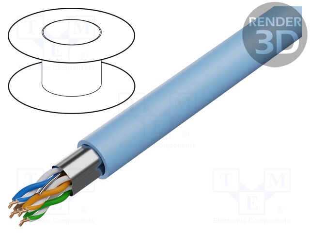 Wire; F/UTP; industrial Ethernet,outdoor; 5e; solid; Cu; 4x2x24AWG