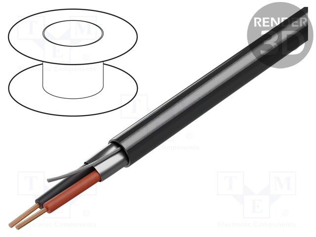 Wire: loudspeaker cable; stranded; Cu; chrome; Al-PET foil; PVC