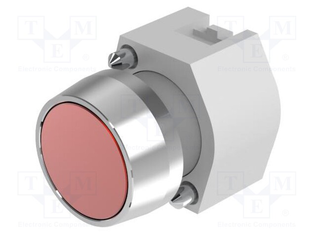 Switch: push-button; 22mm; Stabl.pos: 1; red; none; IP65; flat; Pos: 2