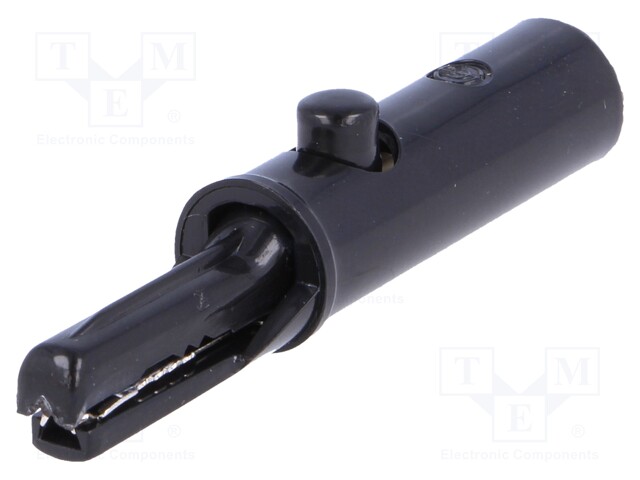 Crocodile clip; 3A; 60VDC; black; Grip capac: max.6mm