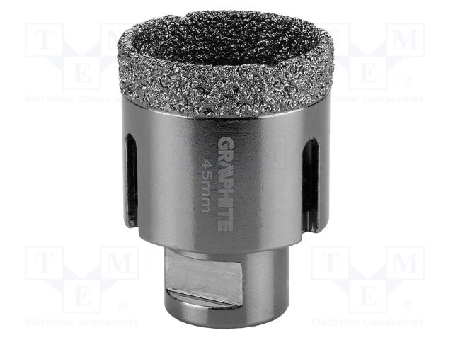 Diamond hole saw; 45mm; glaze,ceramic tile; Thread: M14