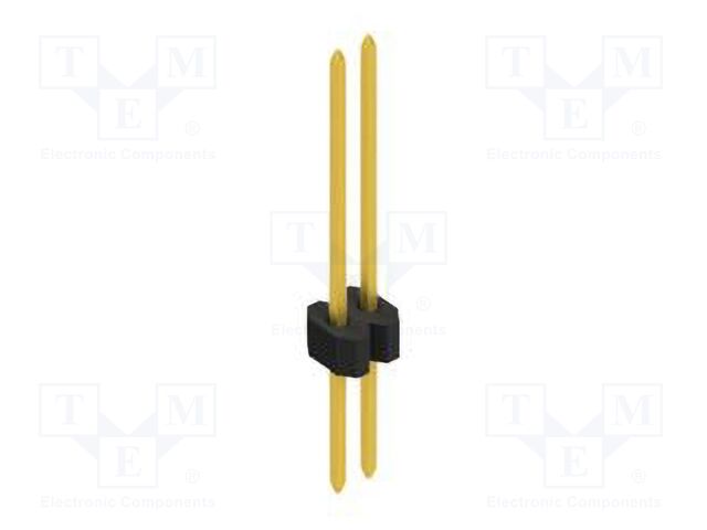 Connector: pin strips; pin header; male; PIN: 2; 1.27mm; THT; 1x2