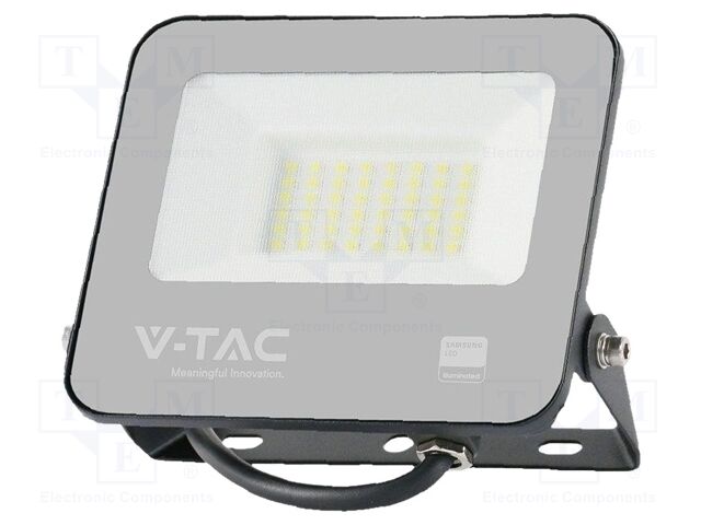 Lamp: LED flood light; 30W; 230VAC; white warm; 115°; 3000K; 25000h