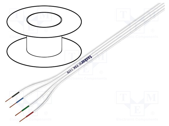 Wire: assembly; Core: stranded; 4x0,22mm2; 2.5x10mm; -15÷70°C