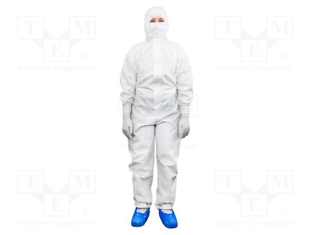 Coverall; ESD; XL; Features: unisex,Fastening:  zip; white