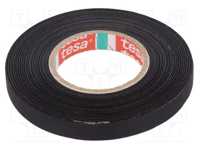 Fabric tape; PET wool; W: 9mm; L: 25m; black