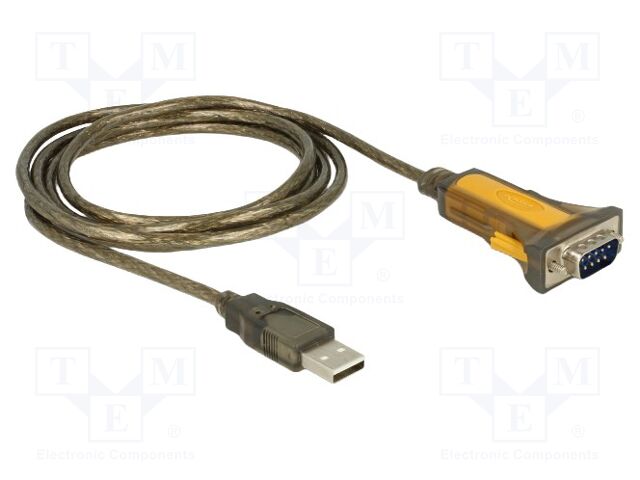 USB to RS232 converter; D-Sub 9pin plug,USB A plug; 1.5m