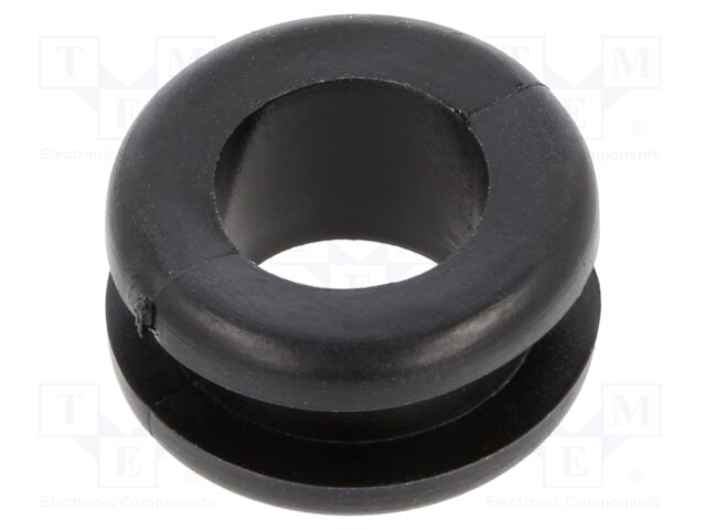 Grommet; Ømount.hole: 13.5mm; Øhole: 10mm; PVC; black; -30÷60°C