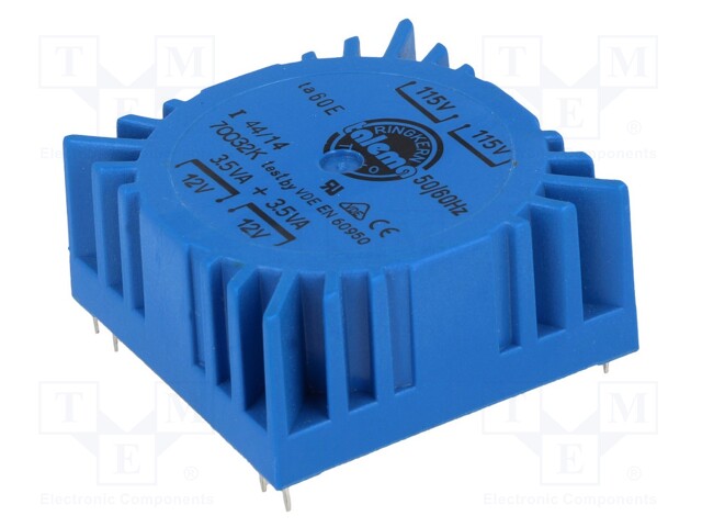 Transformer: encapsulated; 7VA; 115/230VAC; 12V; 12V; 292mA; 292mA
