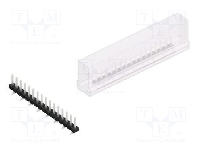 Connector: pin strips; pin header; male; PIN: 16; 2.54mm; SMT; 1x16