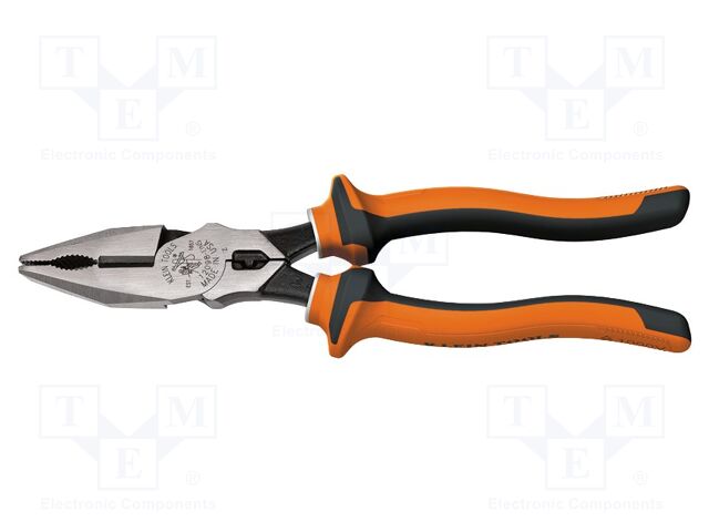 Pliers; insulated,universal; hardened steel; 221mm