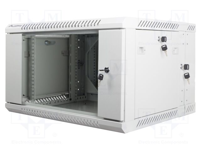 Enclosure: rack cabinet; Standard: 19"; 6U; grey; Z: 600mm; X: 600mm
