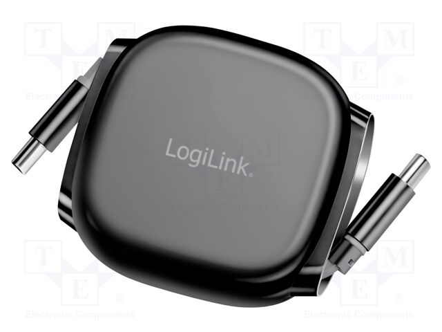 Cable; USB 2.0,rolled; USB C plug; 1m; black; TPE; 480Mbps; 60W