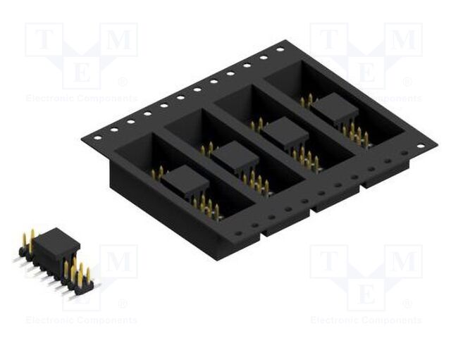 Connector: pin strips; pin header; male; PIN: 18; 2mm; SMT; 2x9; 100V