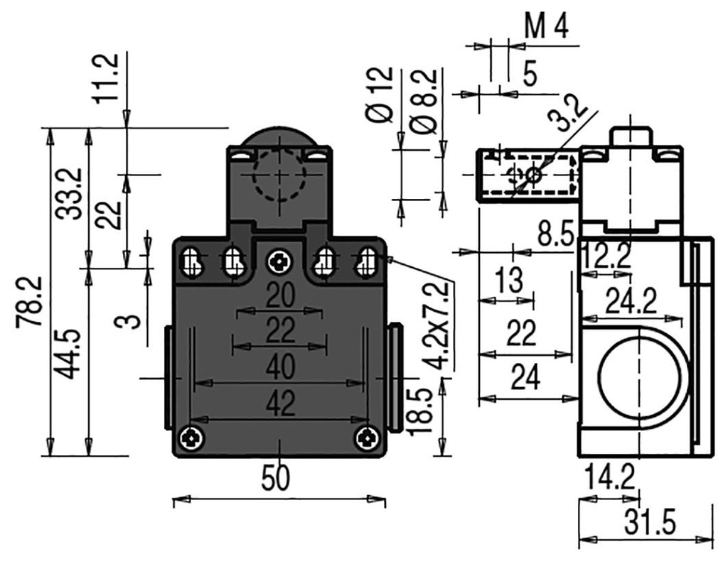 Safety switch: hinged; Series: FZ; NC x2 + NO; IP67; -25÷80°C