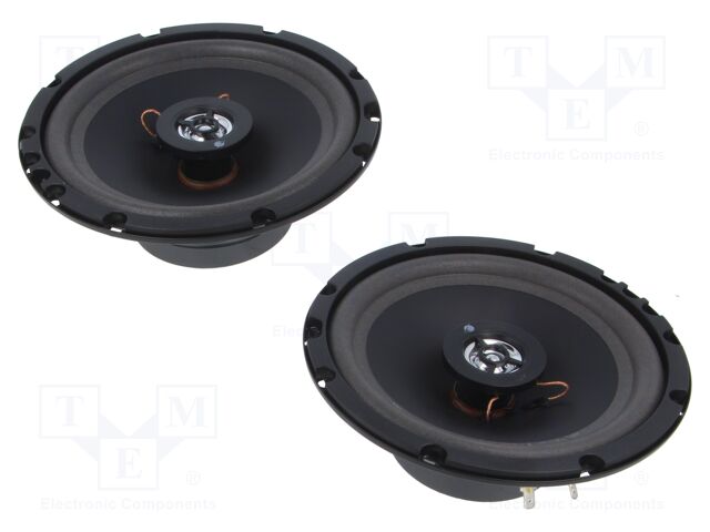 Car loudspeakers; two-way; 165mm; 100W; 70÷16000Hz; 4Ω; 92dB; 2pcs.