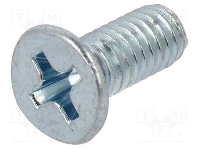 Screw; M4x10; Head: countersunk; Phillips; PH2; steel; zinc; DIN 965
