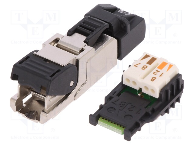 Plug; RJ45; PIN: 8; Cat: 6a; shielded; gold-plated; Layout: 8p8c