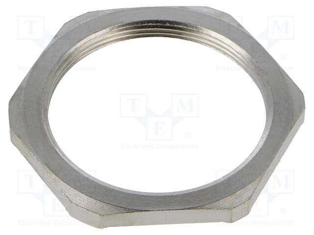 Nut; with earthing; M50; brass; 60mm; Thread: metric; Pitch: 1.5