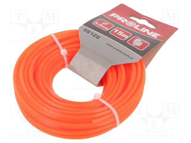 Trimmer line; L: 15m; Mat: nylon; Shape: square; Size: 3mm