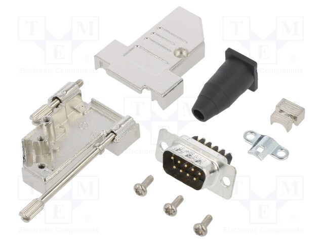 D-Sub; PIN: 9; male; shielded,with strain relief; angled 45°