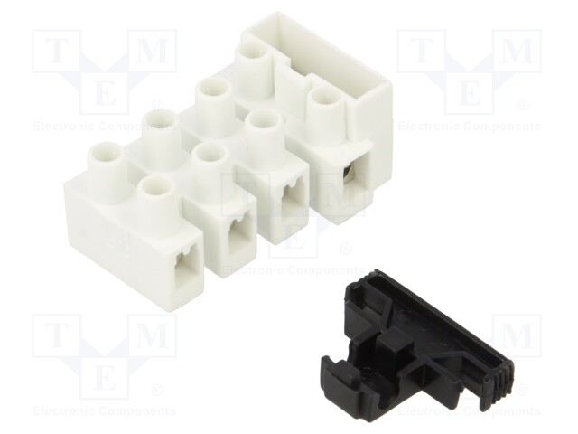 Terminal block; screw terminal; 2.5mm2; 450V; ways: 4; terminals: 8