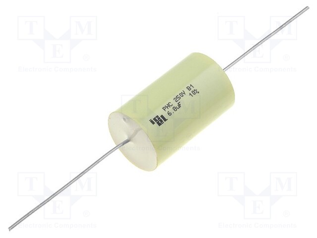 Capacitor: polypropylene; 6.8uF; 250V; Mounting: THT