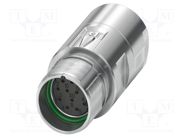 Connector: M23; plug; PIN: 12; crimped; straight; M23 PRO; 8A; 150V