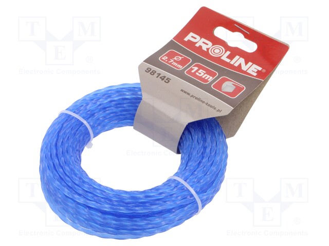 Trimmer line; L: 15m; Mat: nylon; Shape: square; Size: 2.7mm