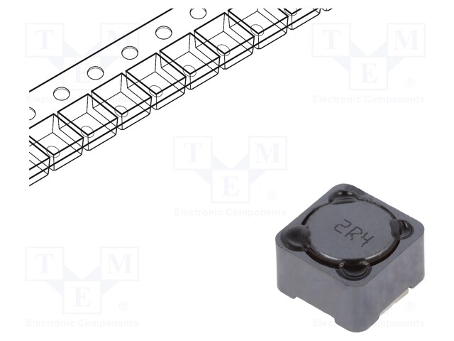 Inductor: wire; SMD; 2.4uH; 8A; 12mΩ; 12x12x8mm; ±20%; -40÷125°C